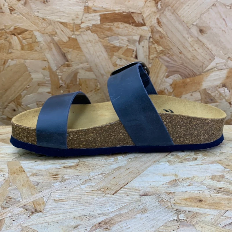 Plakton Damen-Sandale „Alicante Mid Apure“ aus Leder – Marineblau