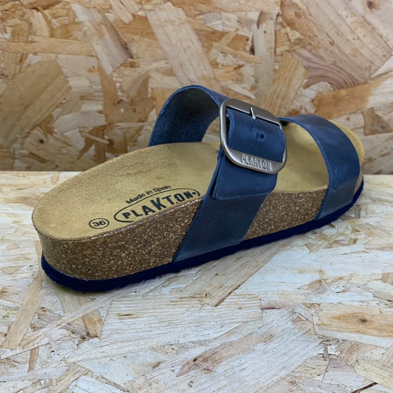 Plakton Damen-Sandale „Alicante Mid Apure“ aus Leder – Marineblau