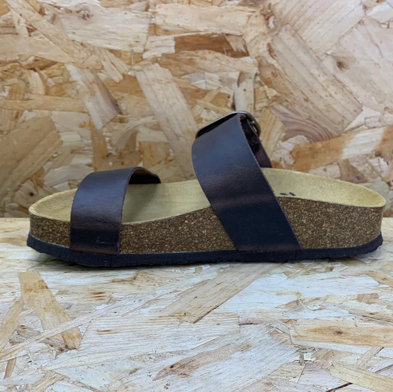 Plakton Damen-Sandale „Alicante Mid Apure“ aus Leder – Dunkelbraun