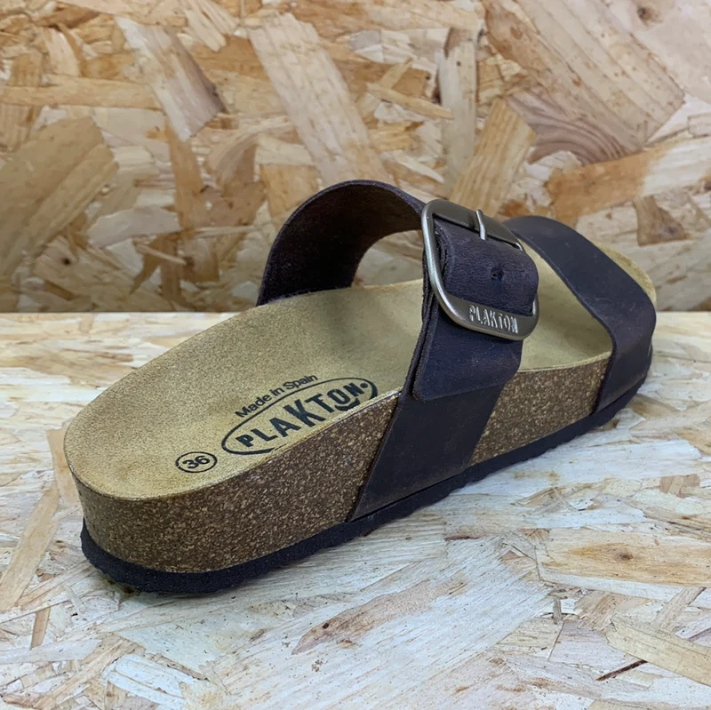 Plakton Damen-Sandale „Alicante Mid Apure“ aus Leder – Dunkelbraun