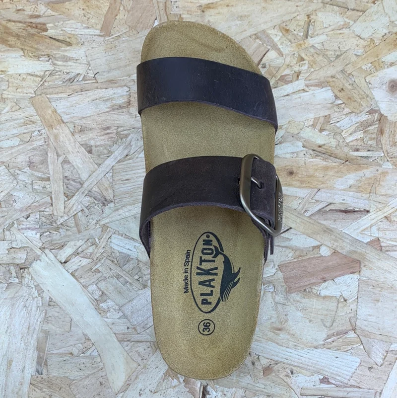 Plakton Damen-Sandale „Alicante Mid Apure“ aus Leder – Dunkelbraun