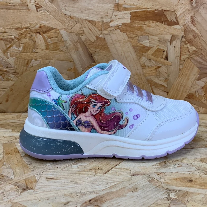 Geox Kinder Disney Die kleinen Meerjungfrau-Trainer – Weiß / Watersea