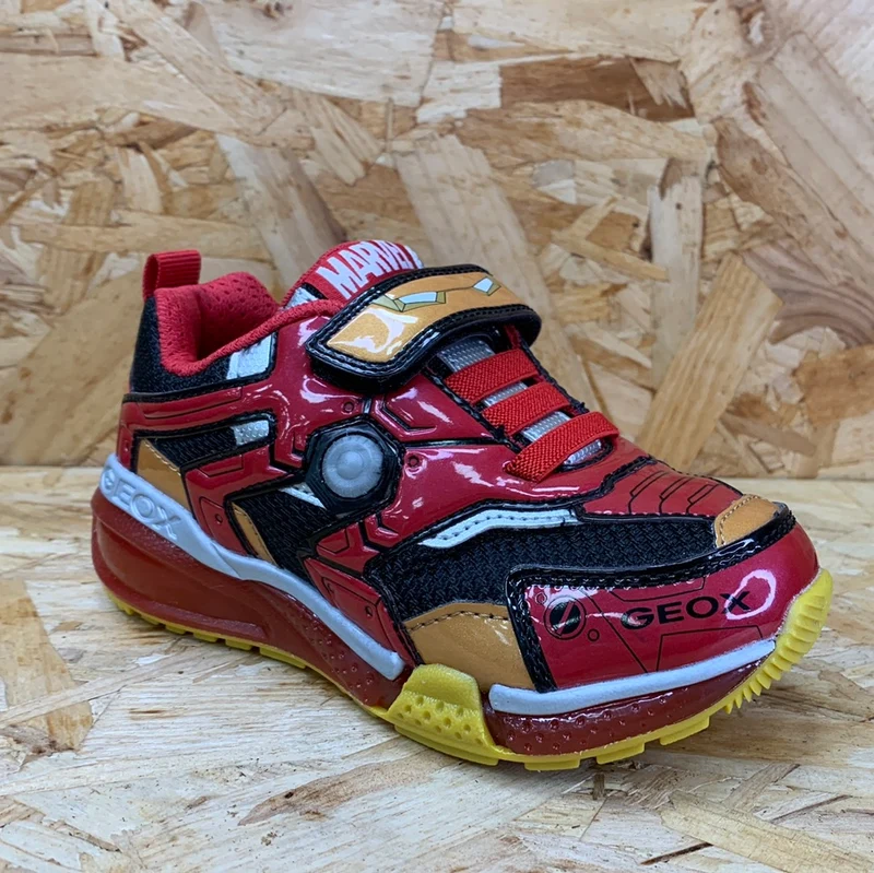 Geox Kinder Marvel Iron Man-Trainer – Schwarz / Rot