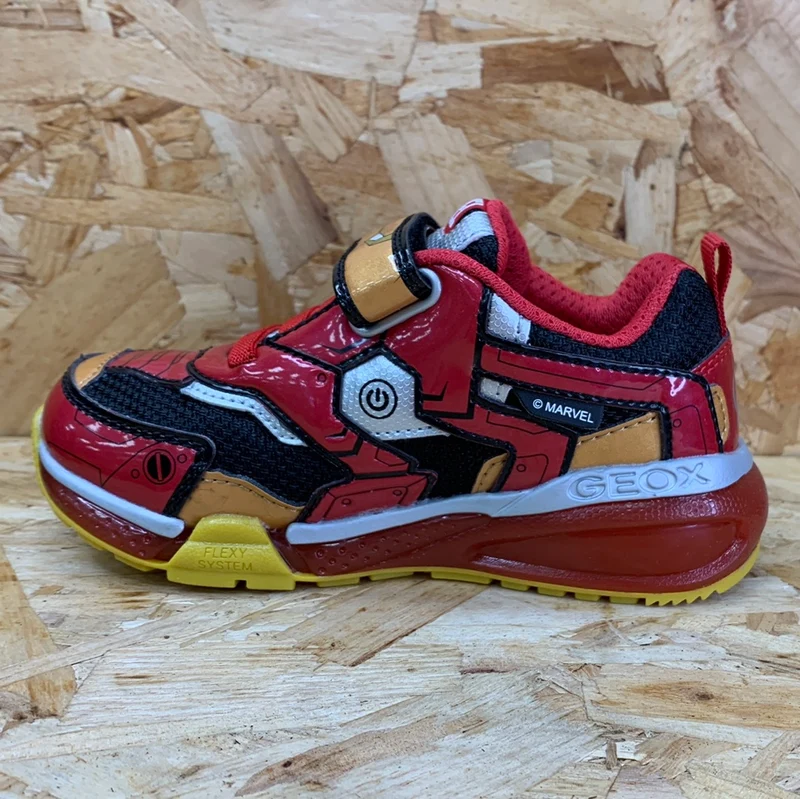 Geox Kinder Marvel Iron Man-Trainer – Schwarz / Rot