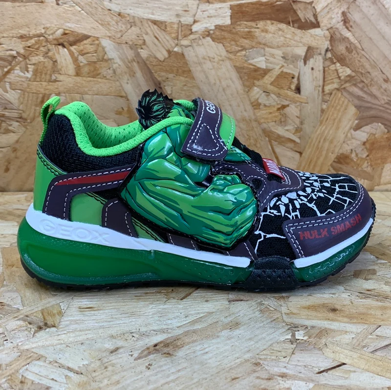 Geox Kinder Marvel Die Hulk-Trainer – Schwarz/Grün