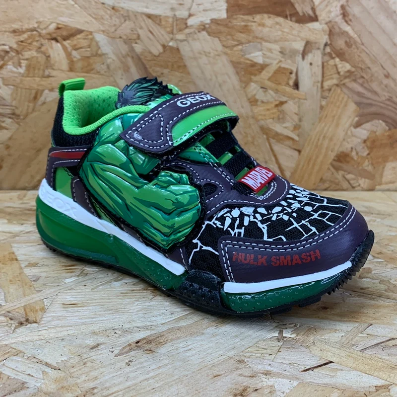 Geox Kinder Marvel Die Hulk-Trainer – Schwarz/Grün