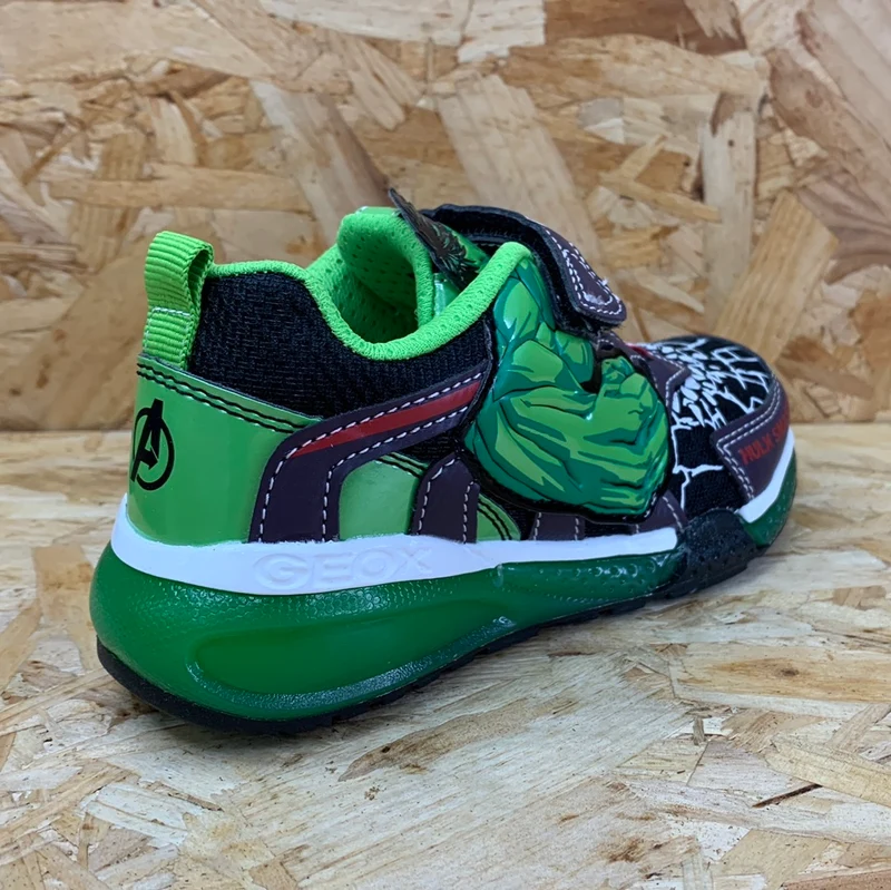 Geox Kinder Marvel Die Hulk-Trainer – Schwarz/Grün