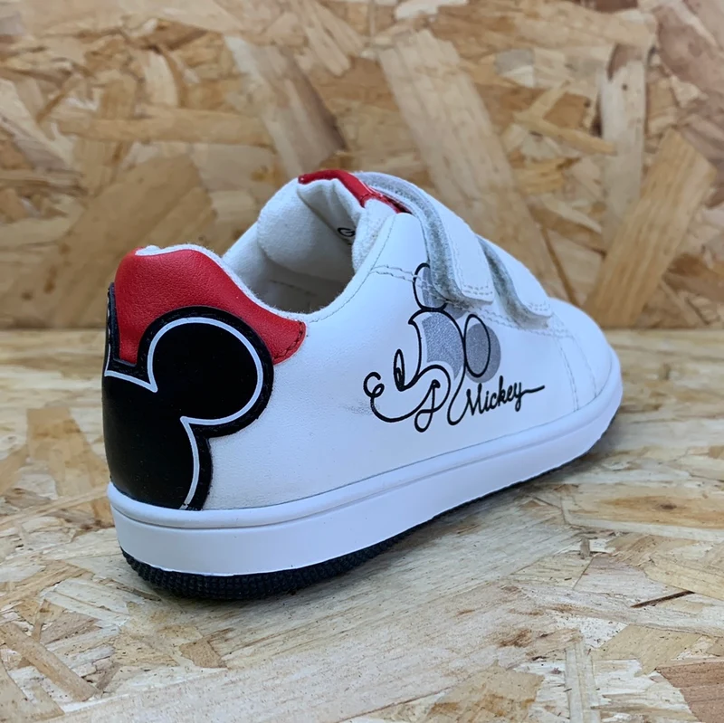 Geox Kleinkinder Disney Mickey Mouse Flick Ledersneaker - Weiß / Schwarz