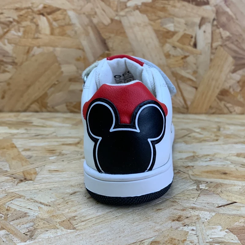 Geox Kleinkinder Disney Mickey Mouse Flick Ledersneaker - Weiß / Schwarz