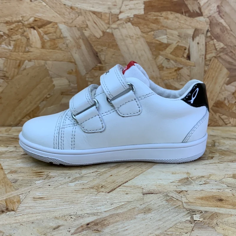 Geox Kleinkinder Disney Mickey Mouse Flick Ledersneaker - Weiß / Rot