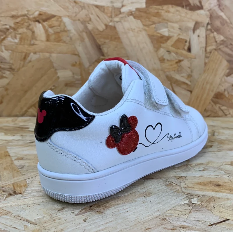 Geox Kleinkinder Disney Mickey Mouse Flick Ledersneaker - Weiß / Rot