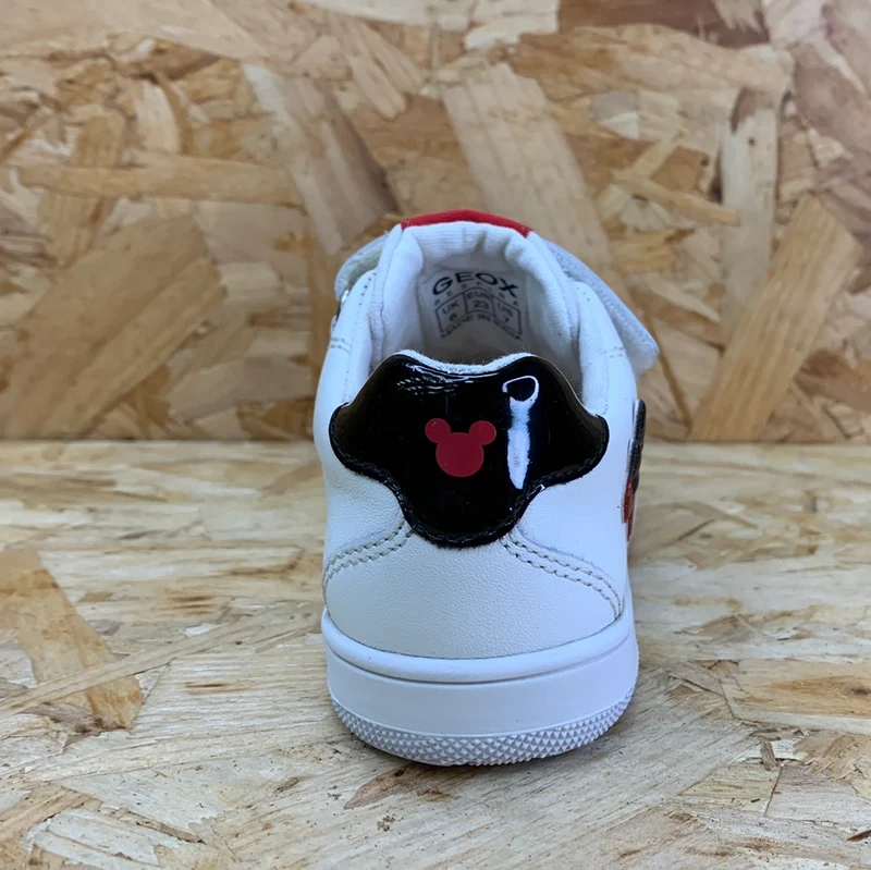Geox Kleinkinder Disney Mickey Mouse Flick Ledersneaker - Weiß / Rot