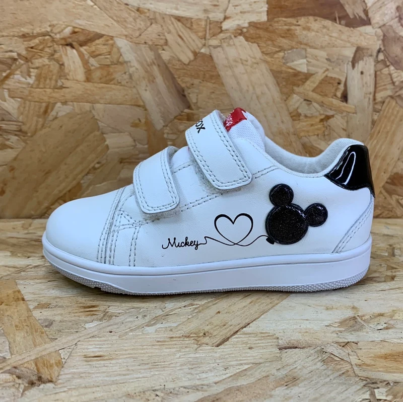 Geox Kleinkinder Disney Mickey Mouse Flick Ledersneaker - Weiß / Rot