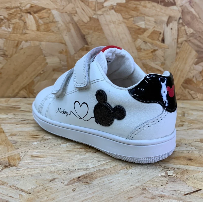 Geox Kleinkinder Disney Mickey Mouse Flick Ledersneaker - Weiß / Rot