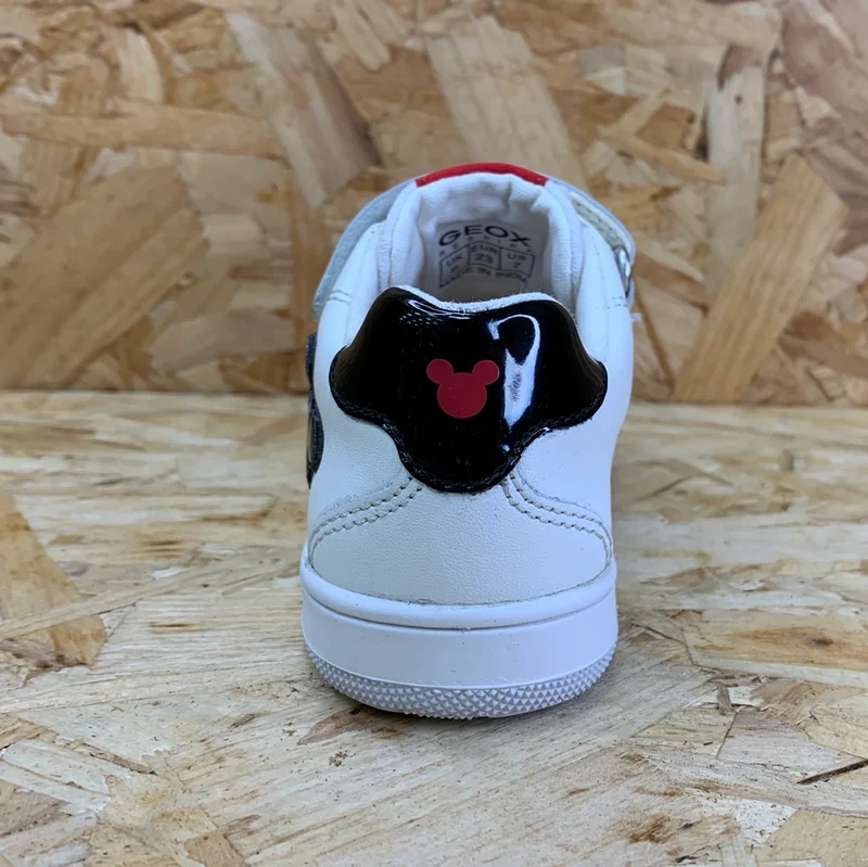Geox Kleinkinder Disney Mickey Mouse Flick Ledersneaker - Weiß / Rot