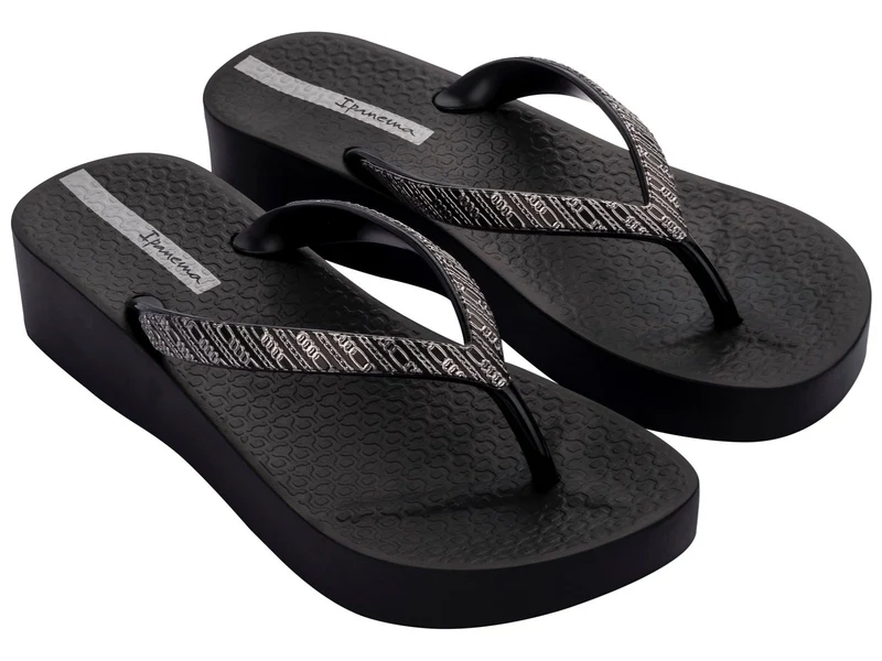 Ipanema Damen Mesh Wedge Links Sandalen – Schwarz