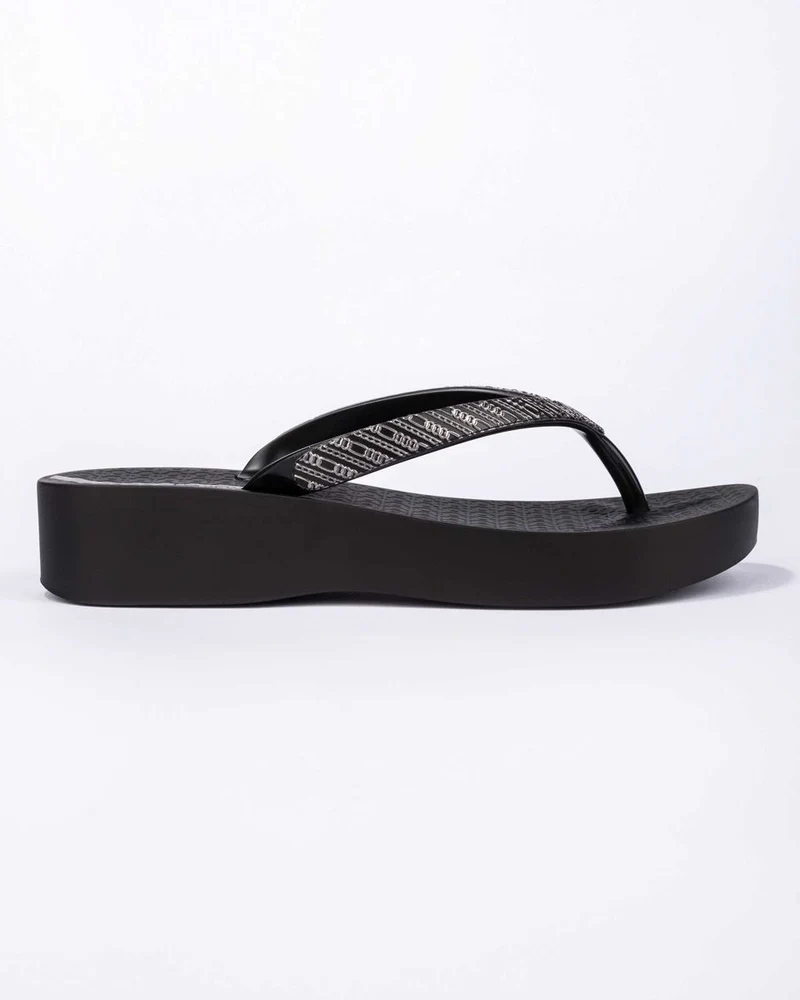 Ipanema Damen Mesh Wedge Links Sandalen – Schwarz