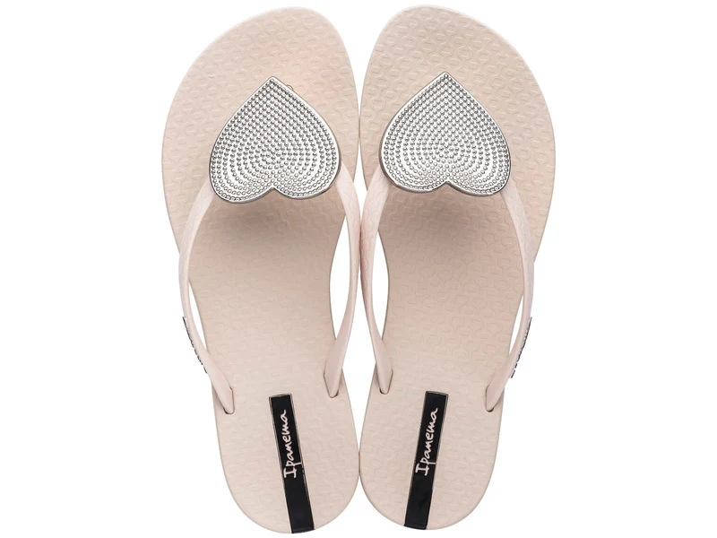 Ipanema Maxi-Herz-Sandalen für Damen – Silber-Elfenbein-Punkt