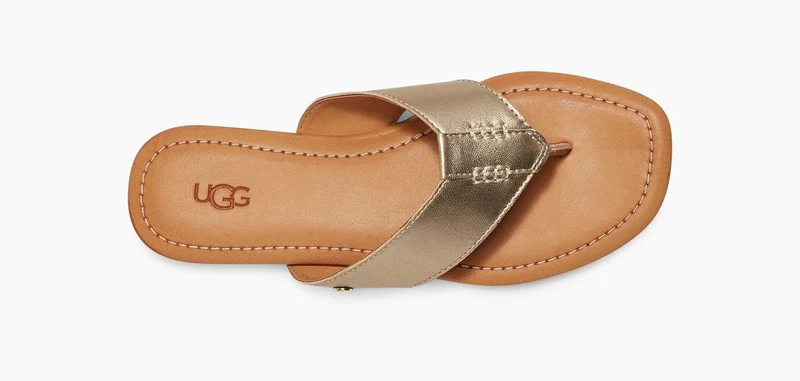 UGG Damen Carey Flip Flop – Gold Metallic