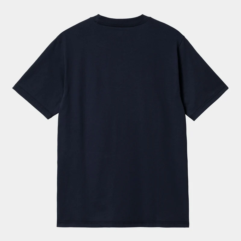 Carhartt WIP Herren Liquid Script Kurzarm-Bio-T-Shirt – Blau