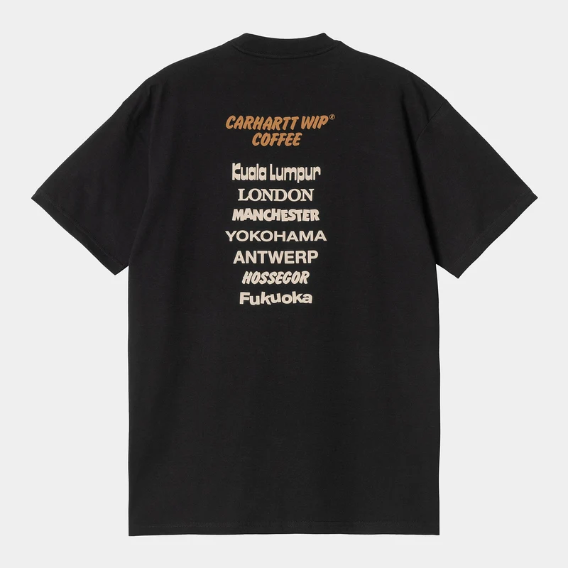 Carhartt WIP Herren Carhartt WIP WIP Coffee Kurzarm-Bio-T-Shirt – Schwarz