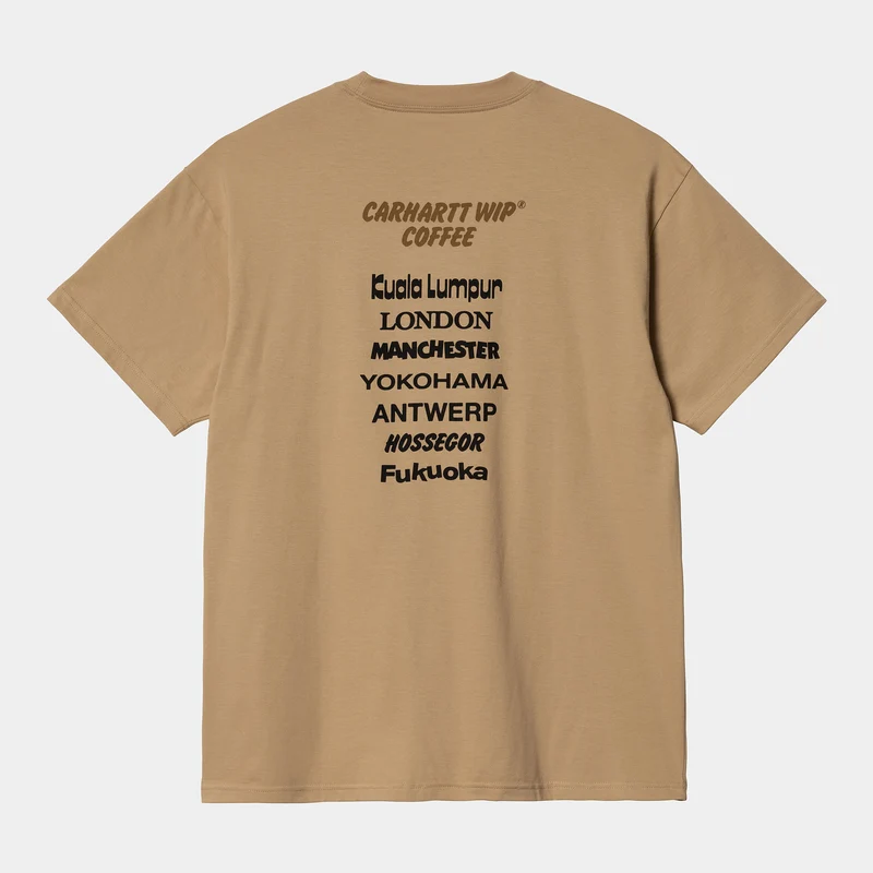 Carhartt WIP Herren Carhartt WIP WIP Coffee Kurzarm-Bio-T-Shirt – Dusty Hamilton Brown