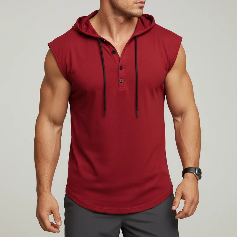 Mouwloos Henley Tanktop - AeroVibe