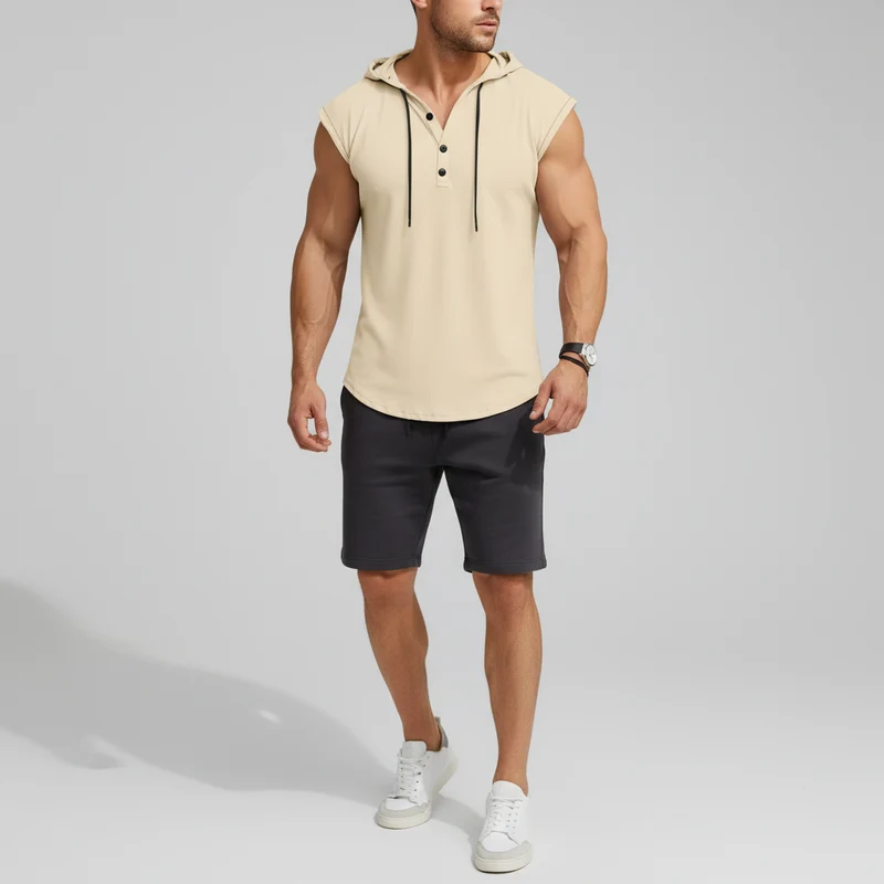 Mouwloos Henley Tanktop - AeroVibe