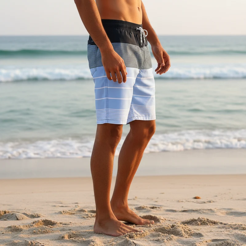 Bastian | Herren Gestreifte Badeshorts mit Kordelzug