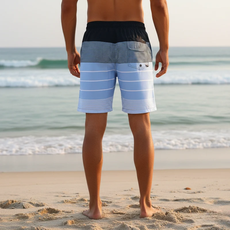 Bastian | Herren Gestreifte Badeshorts mit Kordelzug