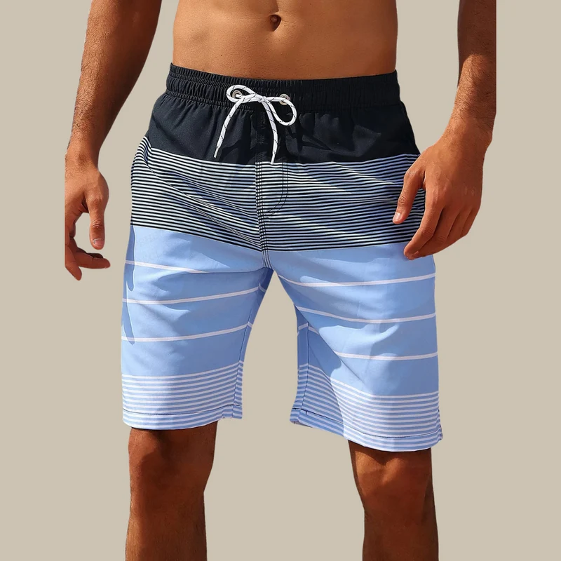 Bastian | Herren Gestreifte Badeshorts mit Kordelzug