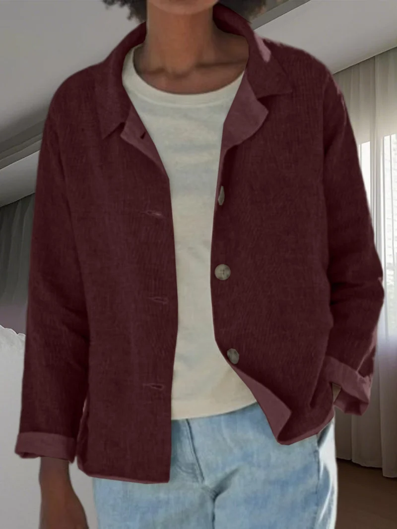 Britta | Damen Übergangsjacke mit Kragen Knopfleiste
