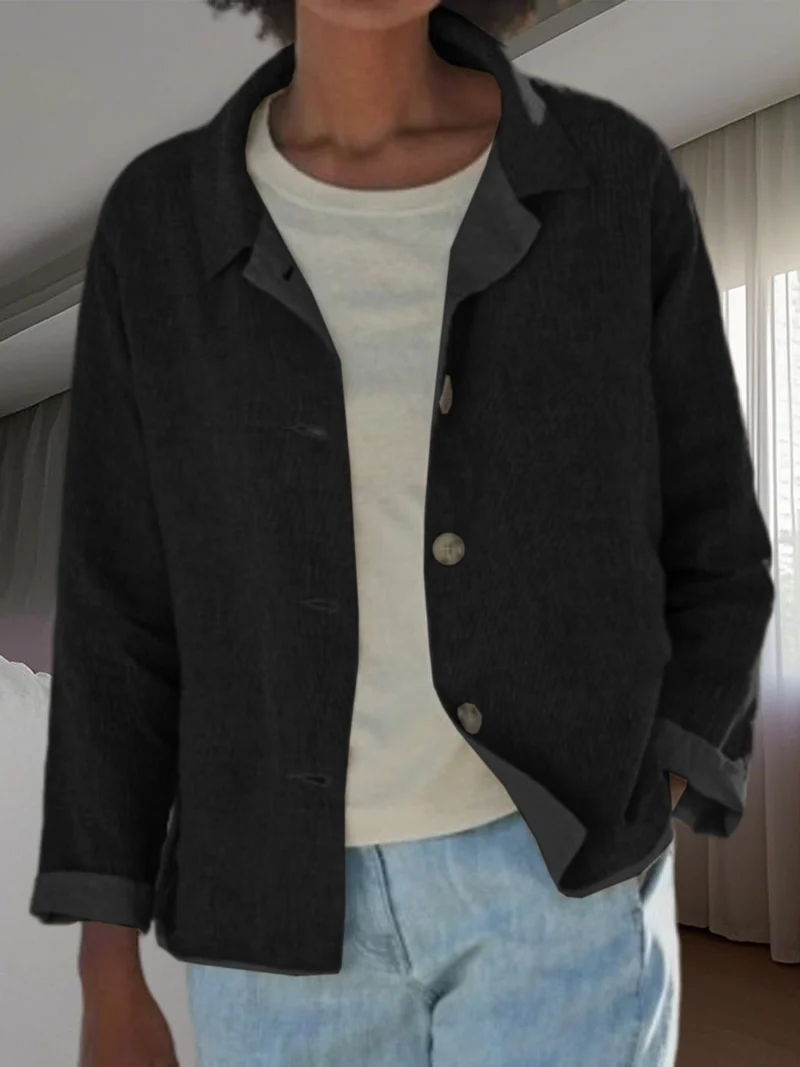 Britta | Damen Übergangsjacke mit Kragen Knopfleiste