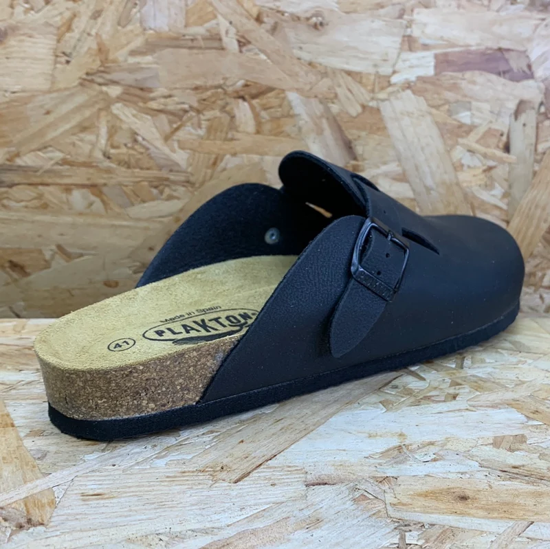 Plakton Herren-Pantoletten Gibraltar aus Leder – Schwarz