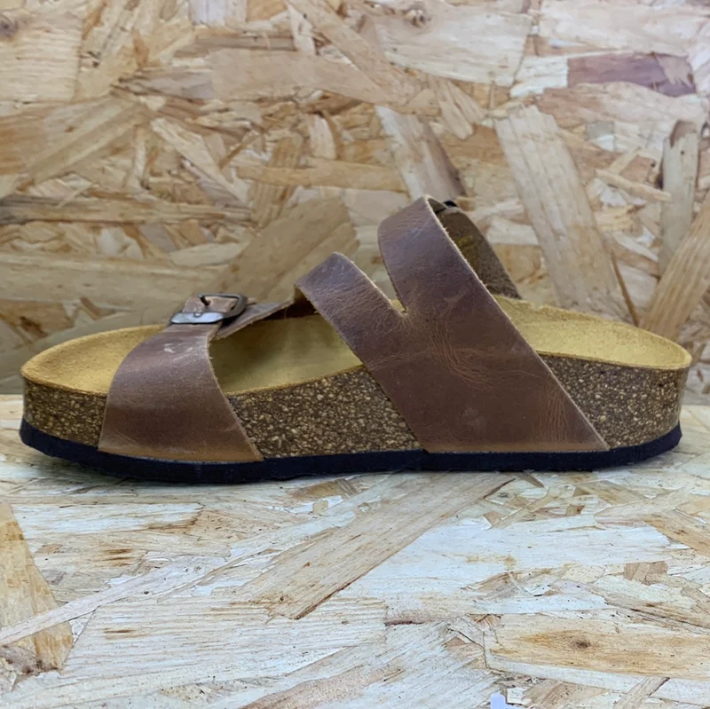 Plakton Seville Mid Apure Ledersandale für Damen – Eichenbraun