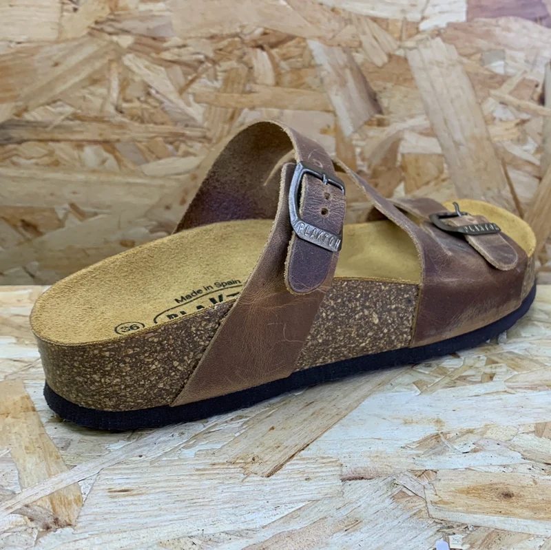 Plakton Seville Mid Apure Ledersandale für Damen – Eichenbraun