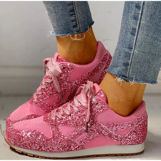 Trendy Damen Glitter Sneakers - Miranda