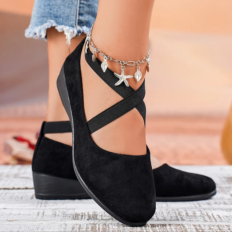 Cyrena | Damen Keilpumps mit Kreuzriemen