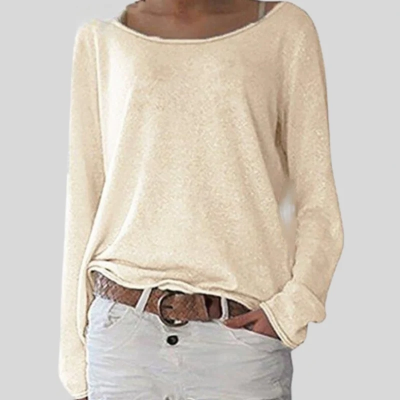 Mirka | Damen Langarmshirt Rundhals Legerer Schnitt