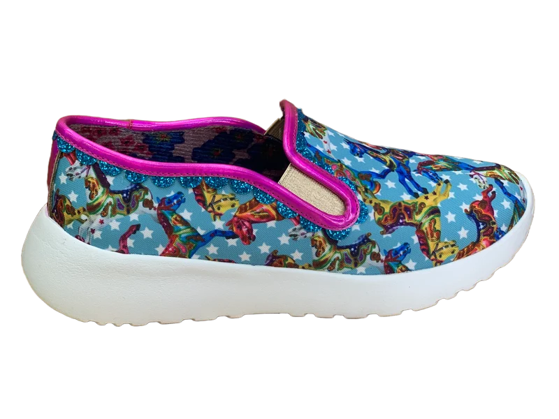 Irregular Choice Damen Peggles Slip-On-Sneaker – Blau