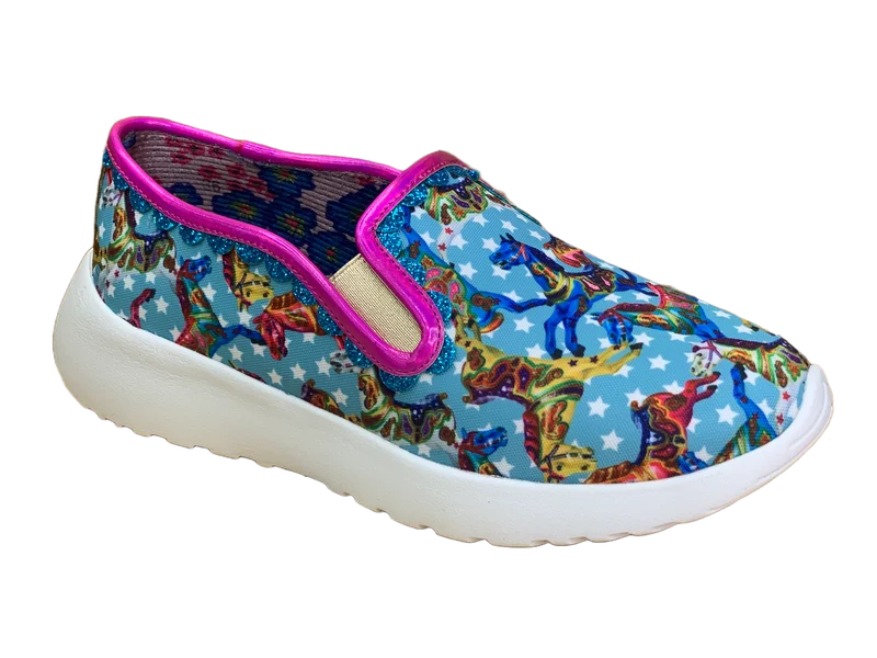 Irregular Choice Damen Peggles Slip-On-Sneaker – Blau
