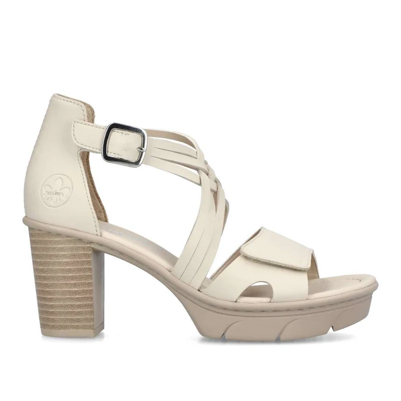 Rieker Modische High-Heel-Sandale für Damen – Beige