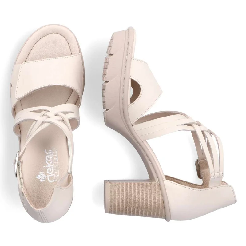Rieker Modische High-Heel-Sandale für Damen – Beige