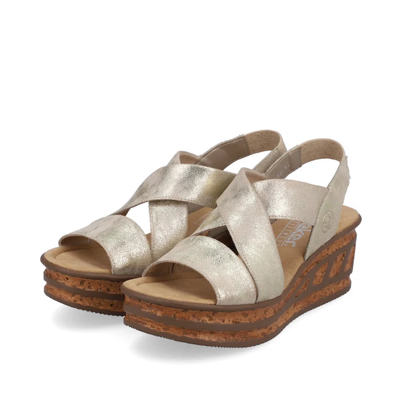 Rieker Modische Keilsandalette für Damen – Beige