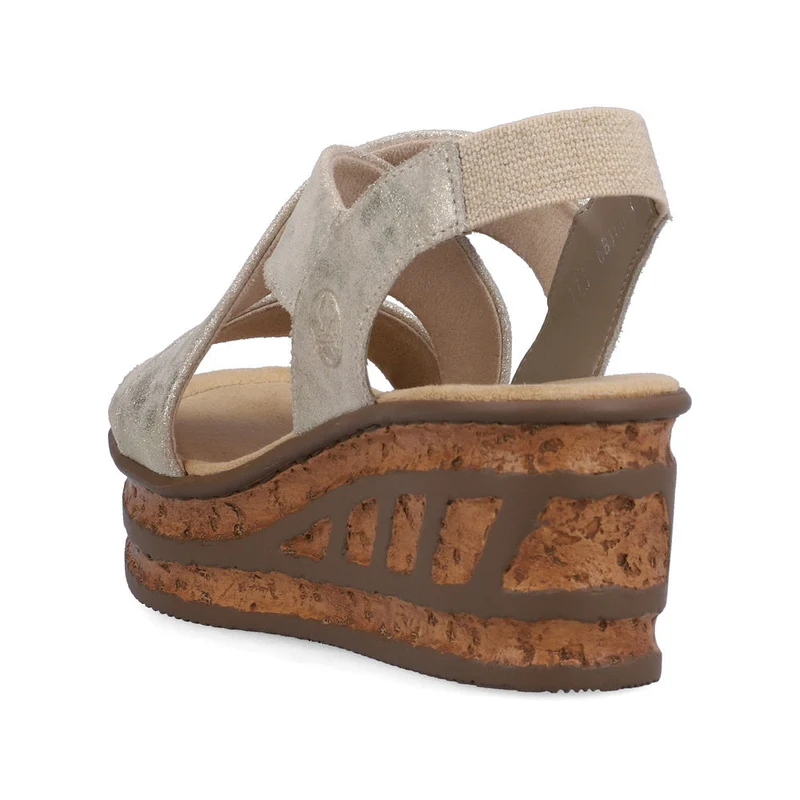 Rieker Modische Keilsandalette für Damen – Beige