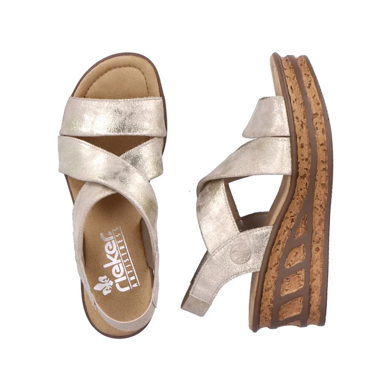 Rieker Modische Keilsandalette für Damen – Beige