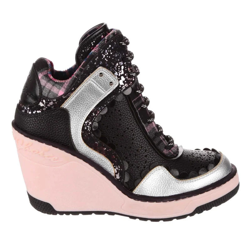 Irregular Choice Home Run Wedge-Trainer für Damen – Schwarz