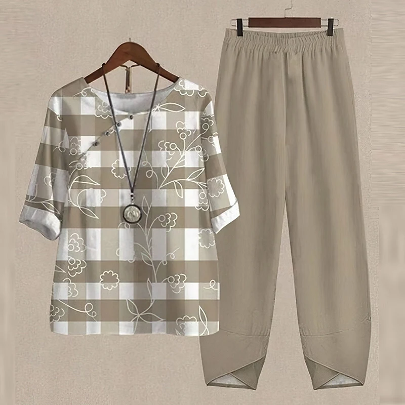 Lisanne | Damen Zweiteiler Set Schmetterlingsprint Hose
