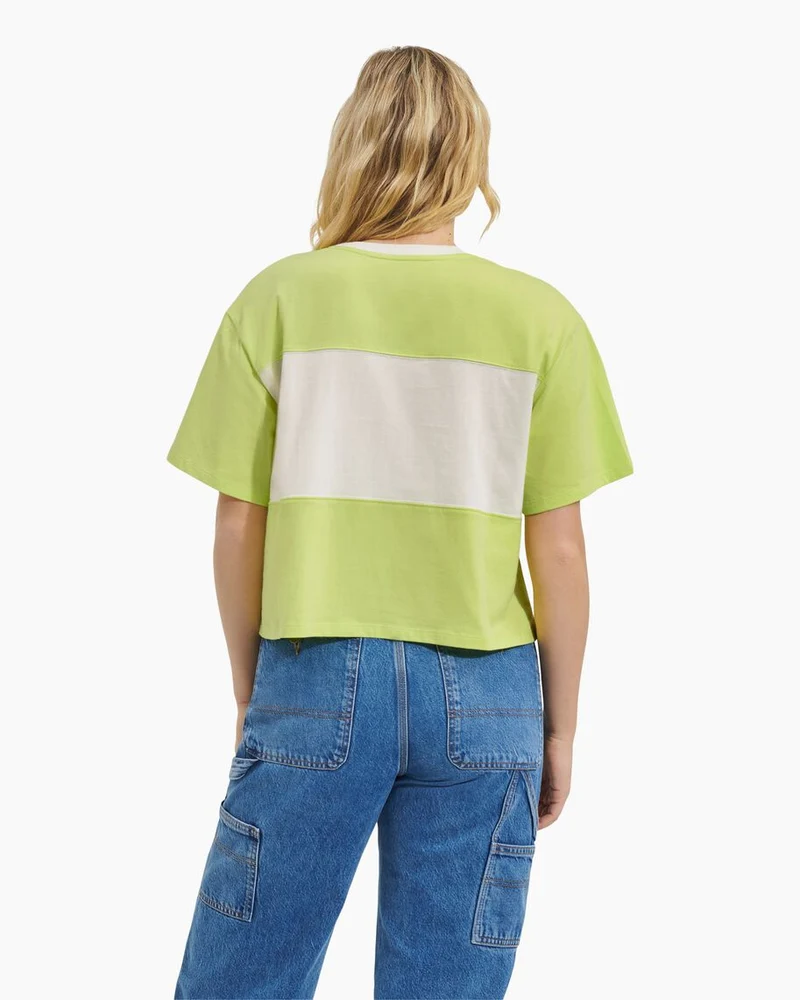 UGG Damen Jordene Colourblock Logo T-Shirt – Leuchtendes Grün