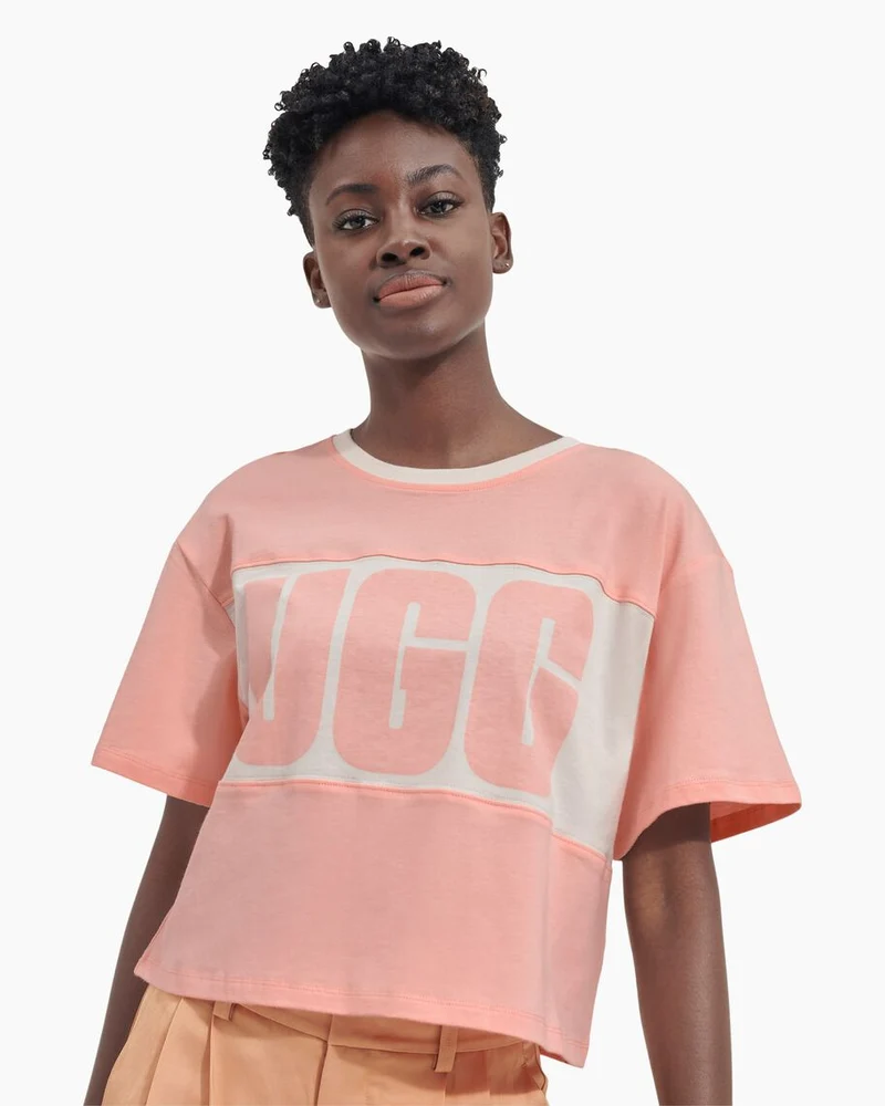 UGG Damen Jordene Colourblock Logo T-Shirt – Pink Opal